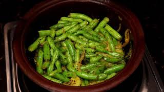 කොල පාටට රසට බෝංචි උයමු|Green Beans Curry|💓M.R KITCHEN💓