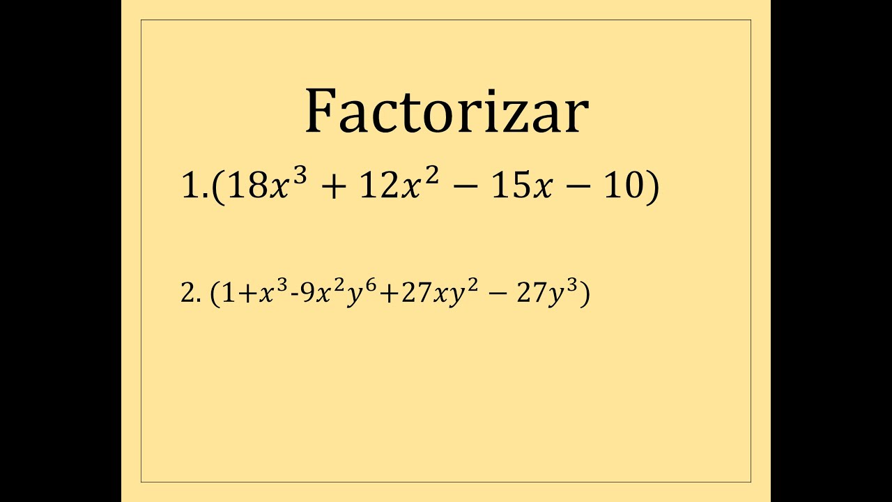 Factorización Por Agrupación - YouTube