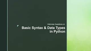 Crack Data Interviews | Python Variables Explained | Top 10 Python Interview Questions & Answers