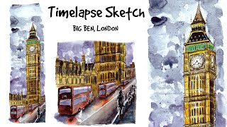 How to Sketch Big Ben | My Urban Sketching Style | London Landmarks Series
