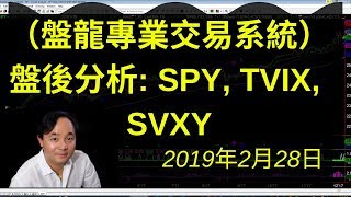 美股指數大盤复盤分析 SPY, TVIX, SVXY (盤龍點金專業交易系統复盤系列 2-28-19)