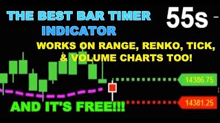 THE ULTIMATE BAR TIMER INDICATOR - HUGE!! AND IT'S FREE!! works on renko, tick, range, volume too!