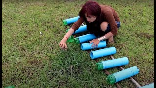 Smart Girl Make Fish Trap Using Plastic Bottle And PVC Pipe To Catch A Lot Of Fish