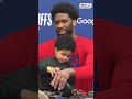 MIC DROP! Arthur Embiid joins his dad Joel at the podium after Sixers playoff win