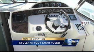 Stolen yacht found along side of road