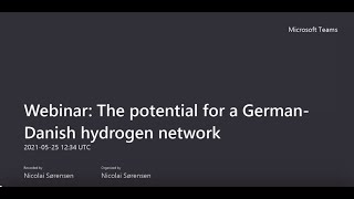 Webinar: The potential for a German Danish hydrogen network