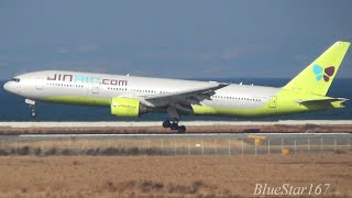 Jin Air Boeing 777-200ER (HL7733) landing at KIX/RJBB (Osaka - Kansai) RWY 24R