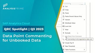 Data Point Commenting for Unbooked Data