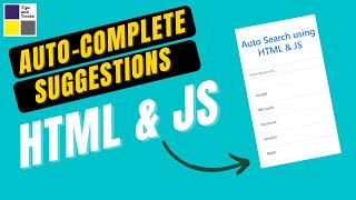 Auto complete search suggestions using HTML & JavaScript | #html #css #js #csstricks #bootstrap