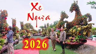 Kumquat trees shaped like horses, unique and unusual, in the most beautiful gardens in the countr...