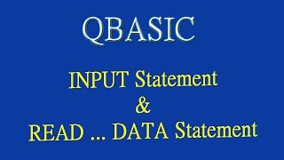 5 Tutorial on QBASIC INPUT AND READ DATA Statements (by Technicla School)
