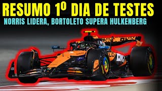 NORRIS LIDERA COM RUSSELL BEM PROXIMO, BORTOLETO MAIS RAPIDO QUE HULKENBERG | RESUMO 1º DIA | F1