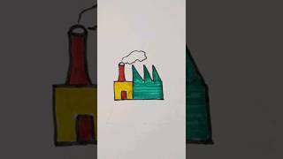 How to draw a factory||easy drawing and colouring shorts||