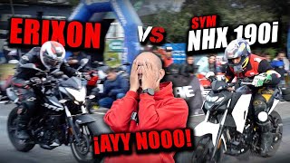 🔥🛑ERIXON🆚 SYM NHX 190i ❌ Fullgass Drag Race Cuarto de milla #batallas #fullgass