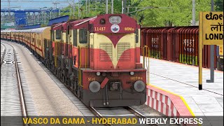 17022 Vasco Da Gama - Hyderabad Weekly Express | Train Simulator | Indian Train | Rail Road Games