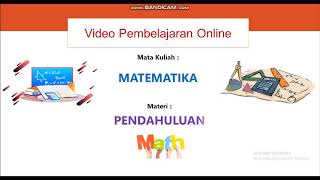 PENDAHULUAN MATEMATIKA