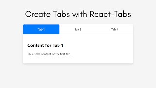 Create Tabs with React | React-Tabs