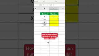 How to turn Roman numerals into Numbers in Excel! #excel