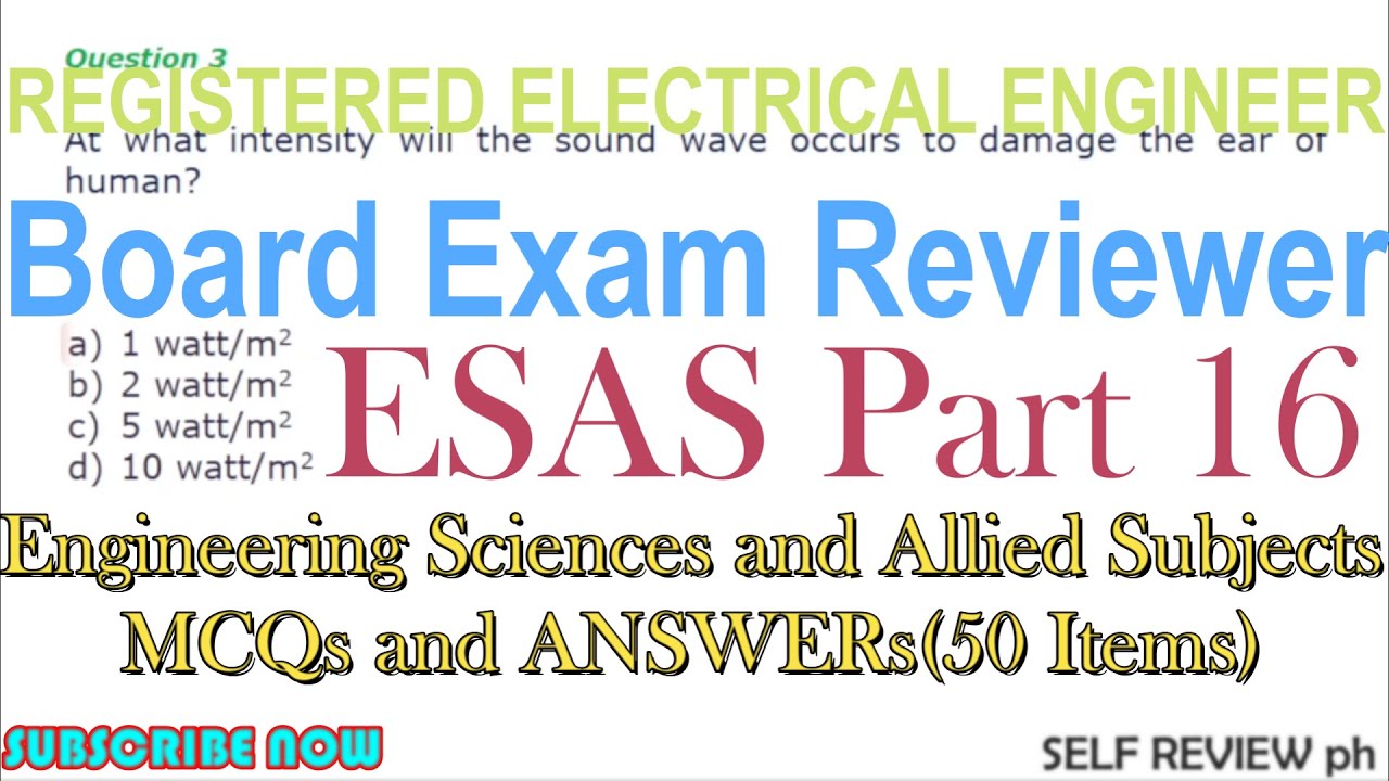 REE Board Exam Reviewer (ESAS Part 16) : 50 - Items || Objective Type ...