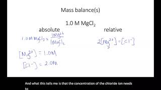 Charge and Mass balance