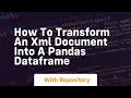 how to transform an xml document into a pandas dataframe