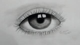 how to draw a simple eye pencil drawing #art #sketch #pencil #eyes