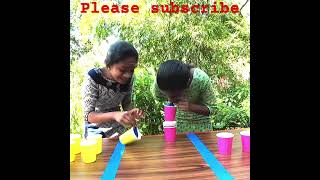 #Blow balloons \u0026 #collect cups - challenge for girls #கடதாசி #குவளையை#பலூன் மூலம் #அடக்குதல் பெண்கள்