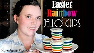 Easter Rainbow Jello Cups