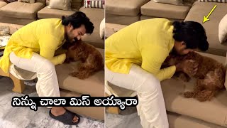 Ram Charan Back To Home After Completing Promotions Of RRR Movie | Charan Playing With His Pet Dog