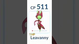 1 HP✨Shiny Leavnny Destroy Grunt Badly in #pokemongo ￼