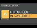 What is find() method in JavaScript | Array Methods | JavaScript