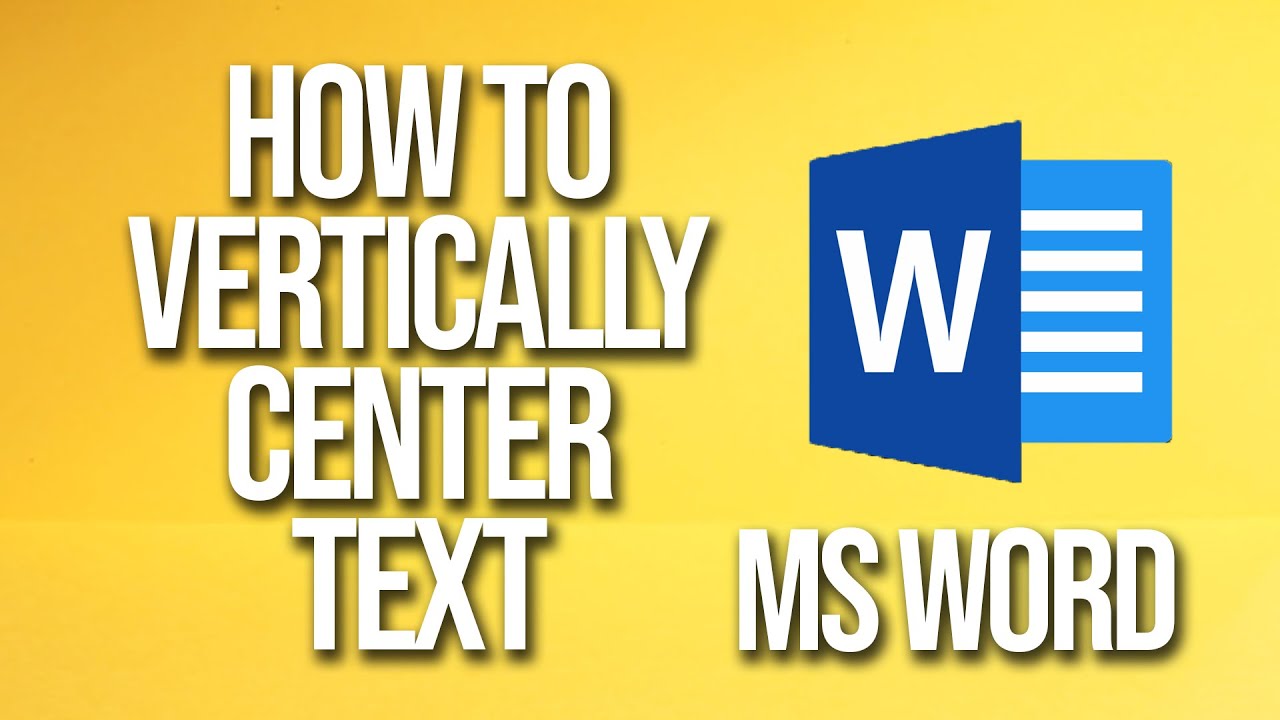 How To Vertically Center Text Ms Word Tutorial - YouTube