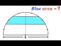 Can you find area of the Blue shaded region? | (Semicircle) | #math #maths | #geometry