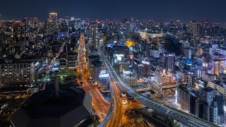 [4K] 難波 ホテルモントレ グラスミア大阪からの夜景 Night View from Hotel Monterey Grasmere Osaka Japan