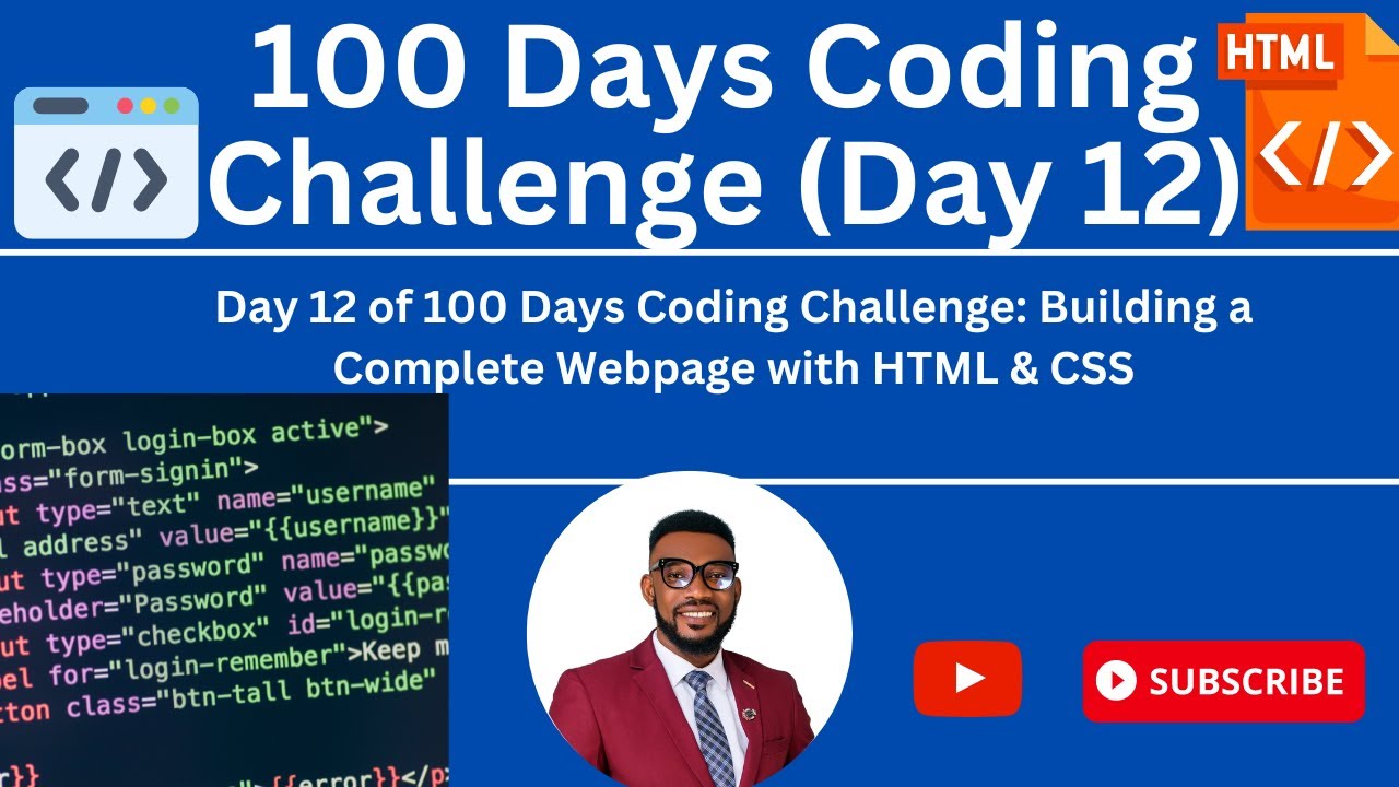 Day 12 Of Our 100 Days Coding Challenge Building A Complete Webpage