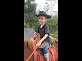 menino de 4 anos andando em um cavalo sozinho