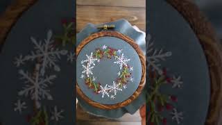 クリスマスリース《雪の結晶刺繍》の製作動画です。　#shorts