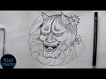 how to draw a hannya mask drawing hannya tattoo