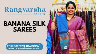 Banana Silk Sarees-Rangvarsha Sarees-Vegan silk saree in traditional colours-26th February 2025