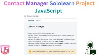 Contact Manager Sololearn Project JavaScript