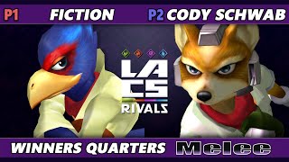 LACS Rivals - Fiction (Falco) Vs. Cody Schwab (Fox) Smash Melee - SSBM