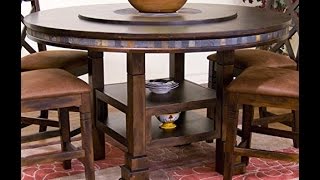 sunny designs santa fe round table with lazy susan 60 inch