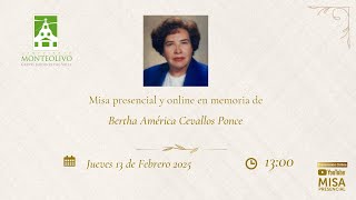 Misa presencial y online en memoria de Bertha América Cevallos Ponce