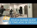 Polícia Civil queima quase 3 toneladas de drogas apreendidas