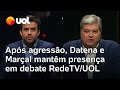 Datena e Pablo Marçal mantêm presença em debate RedeTV/UOL após cadeirada na TV Cultura