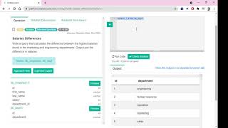 Salaries Differences SQL Interview Question