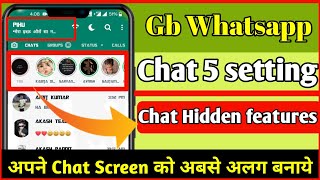 Gb whatsapp chat screen all setting | chat screen top hidden feature | chat screen tips & tricks.