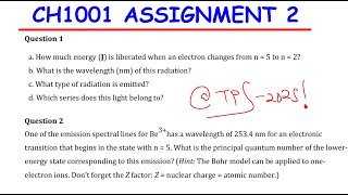 CHEMISTRY ASSIGNMENT 2 2025 JULY INTAKE SOLVED
