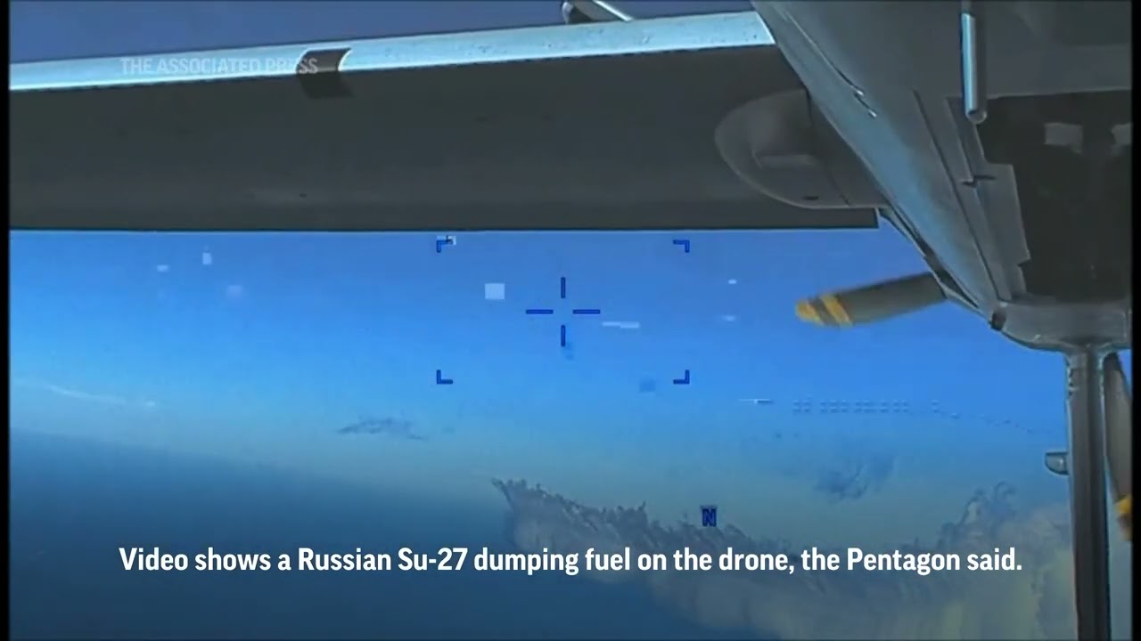 Pentagon Video Shows Russian Jet Dumping Fuel On US Drone