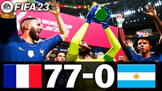 FIFA 23 - FRANCE 77-0 ARGENTINA | FIFA WORLD CUP FINAL 2022 QATAR | FIFA 23 PC - FIFA 23 PS5